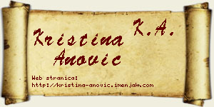 Kristina Anović vizit kartica